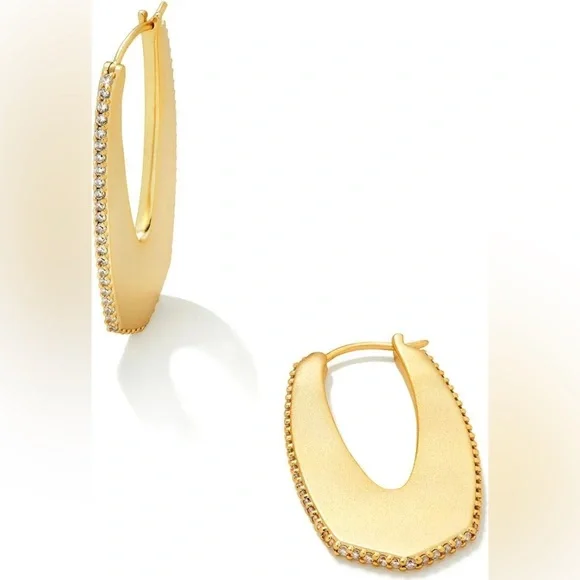 Kendra Scott Gold Hoop Earrings “Adeline Hoop” - Picture 9 of 11